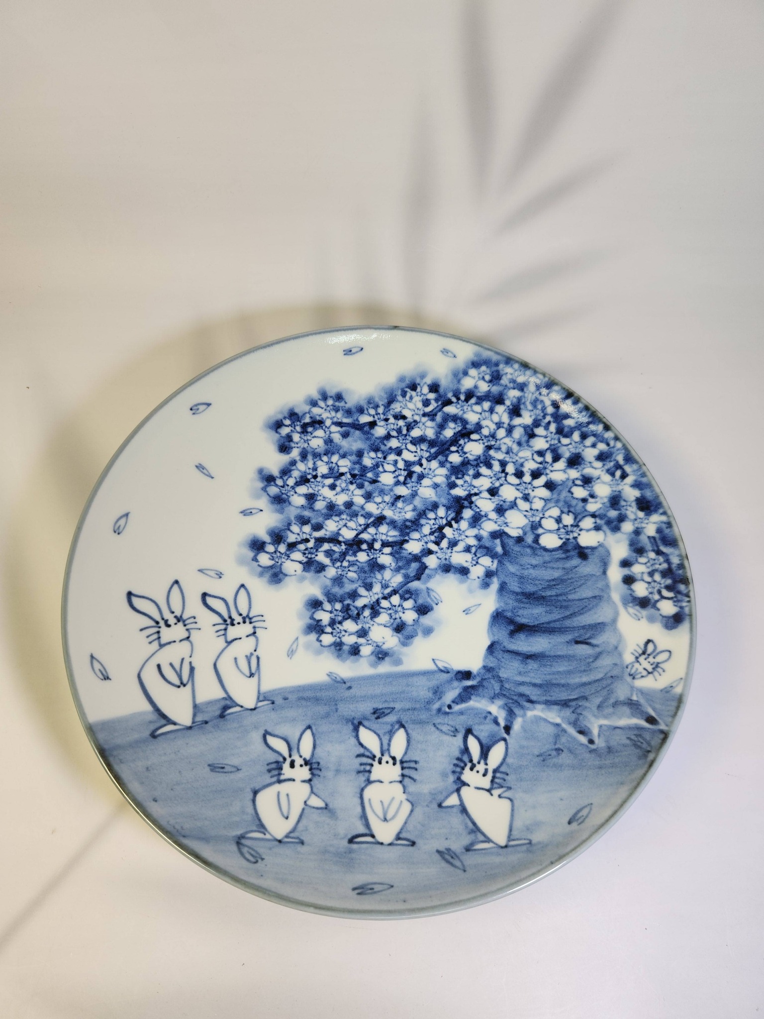中国美術 青花 人物画 丸段重(LC827) 九谷中村造青花手绘赏盘RM120