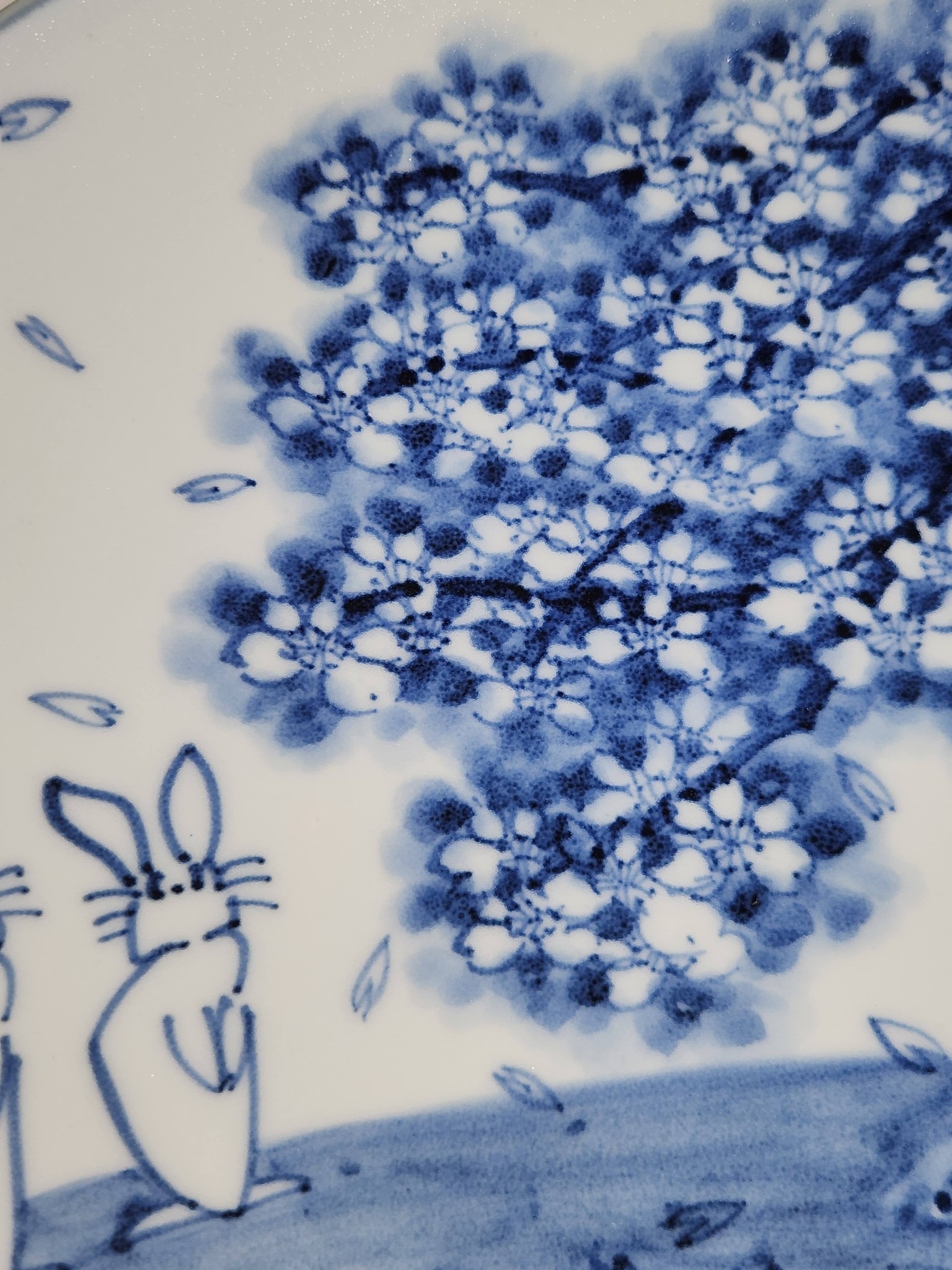 中国美術 青花 人物画 丸段重(LC827) 九谷中村造青花手绘赏盘RM120