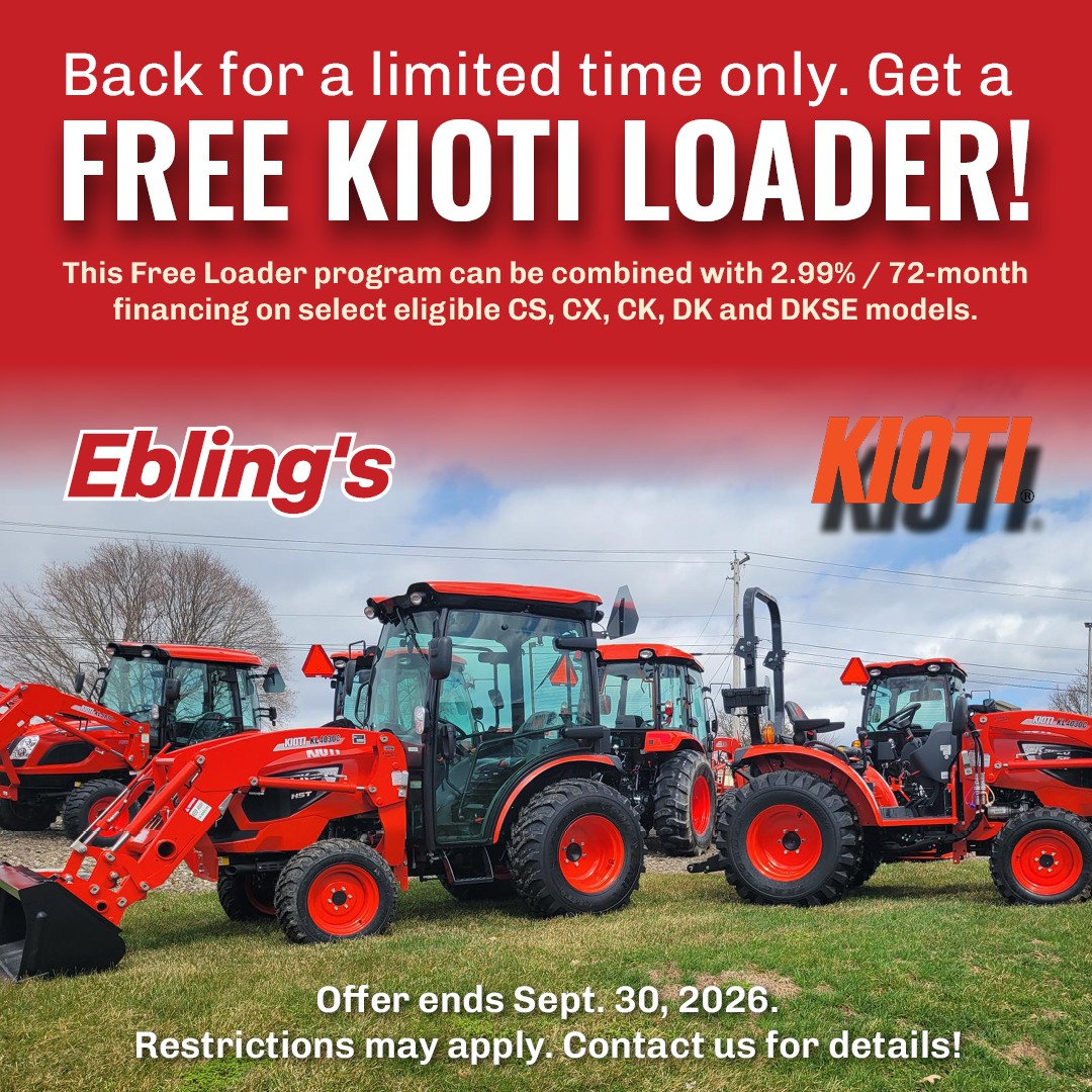 Get a free Kioti loader with 2.99% financing on select models