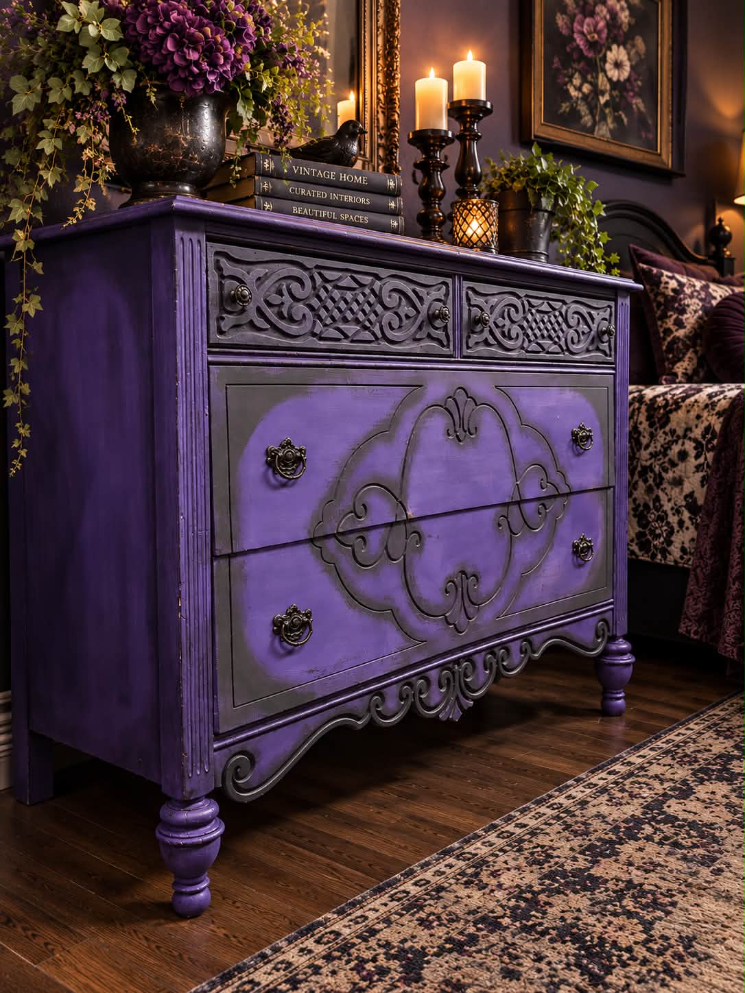 purple dresser Would you have painted this Tall and entryways Size:08+ Blush Coast Floral Embroidered Collection-Mothers-Day-2