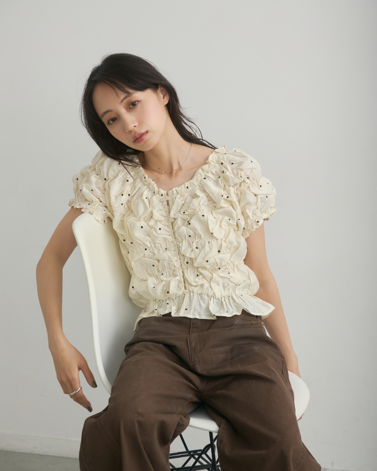 new color“brown”】 BAKUKARUツイルカーブパンツ ¥9,790 color:brown