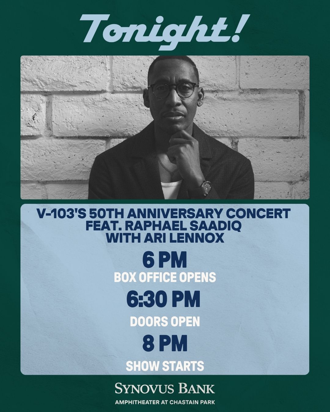 🎤 TONIGHT (9/6)! V-103's 50th Anniversary Concert feat. Raphael