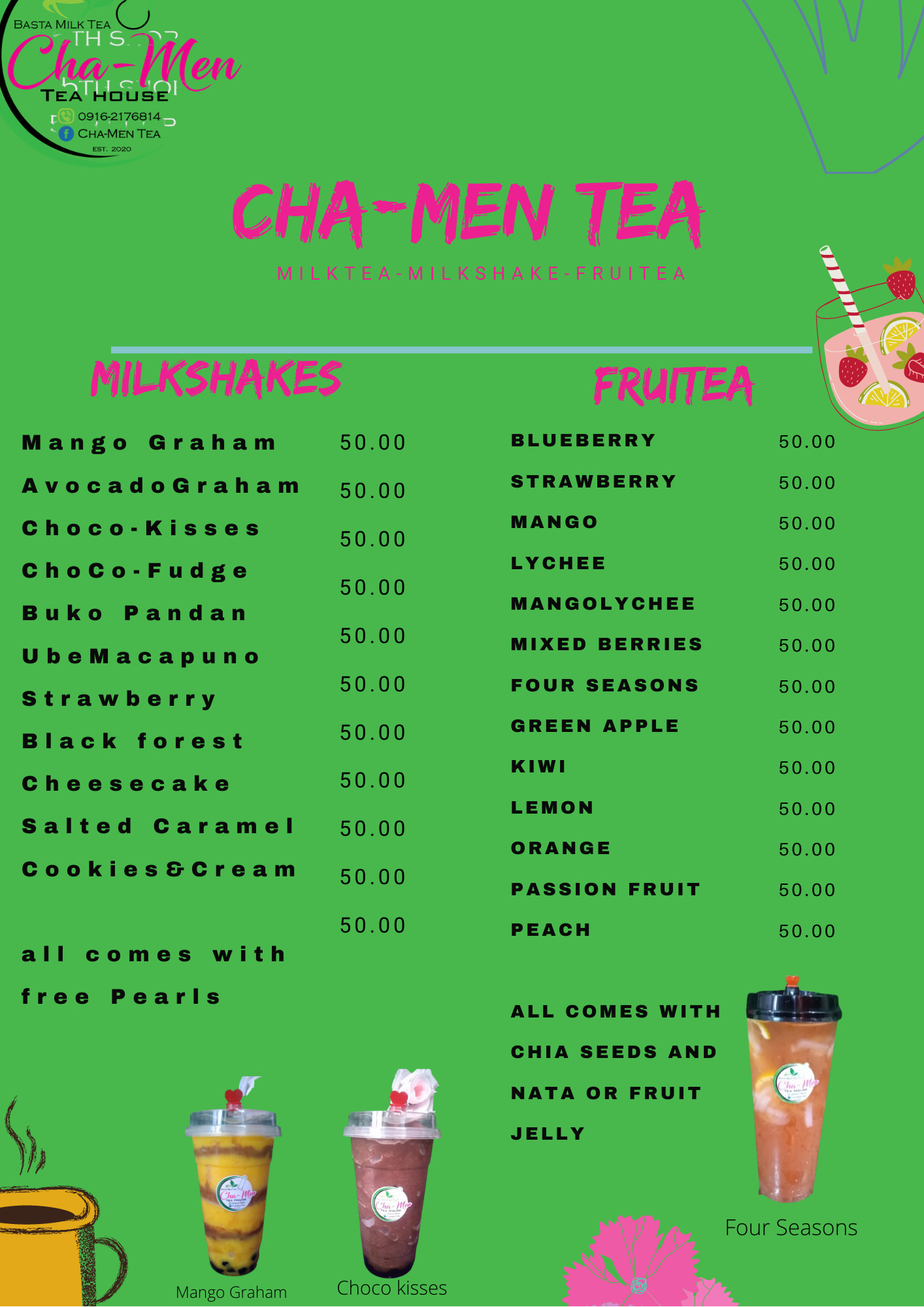Cha-Men TEA - Updated Menu for Milkshakes and Fruitea!!!...