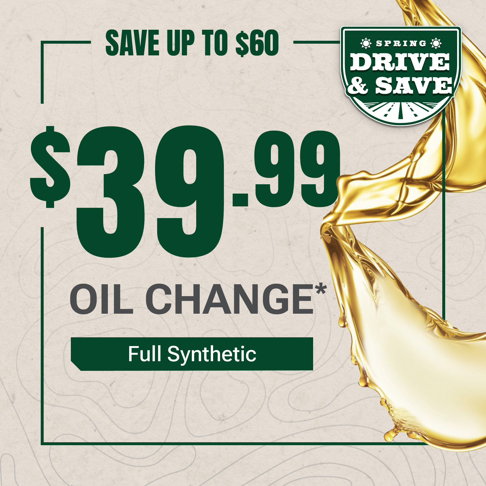 Fresh oil for a fresh season 🔧 Get a full synthetic oil change