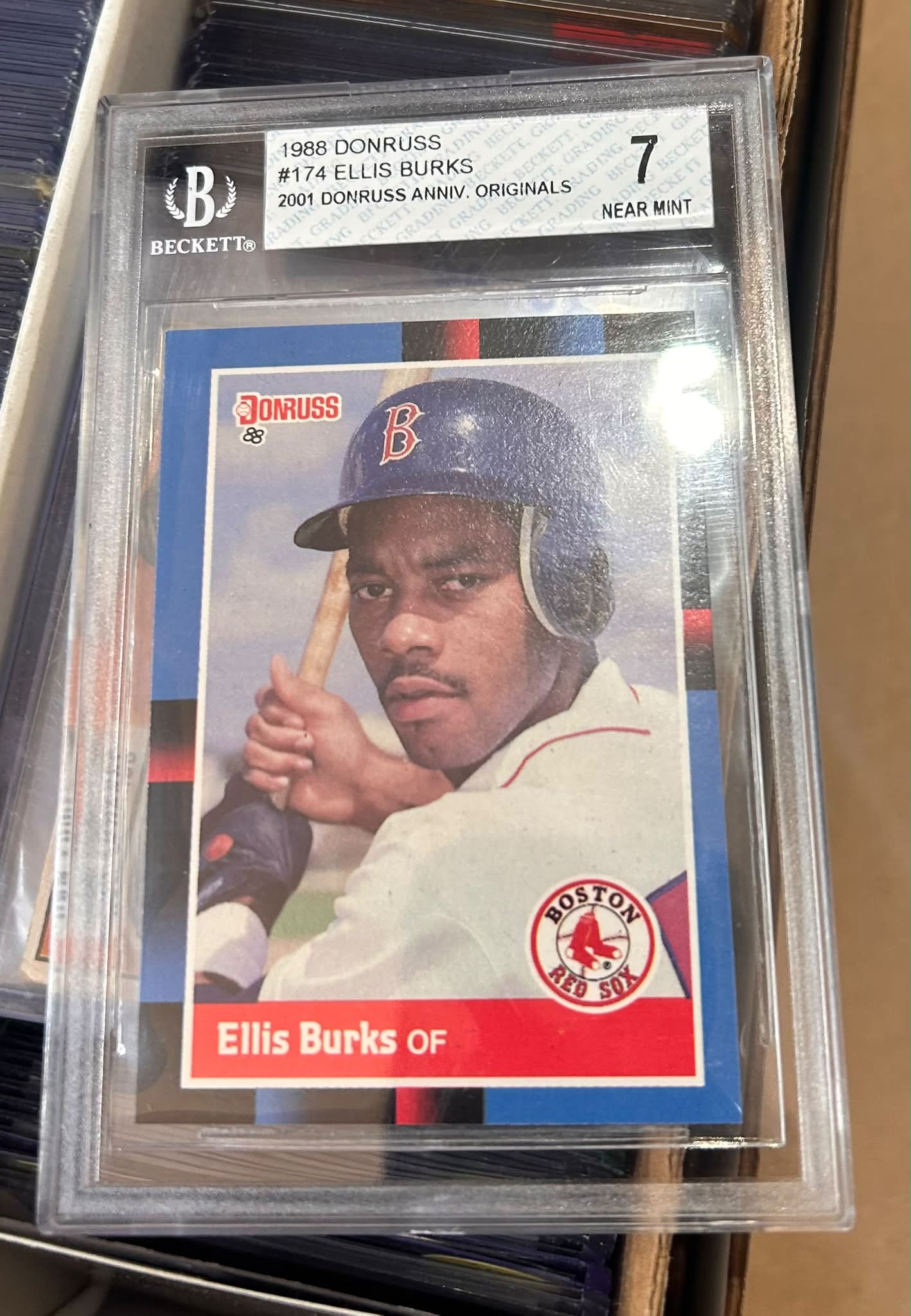 1988 Donruss Ellis Burks card in Beckett graded case