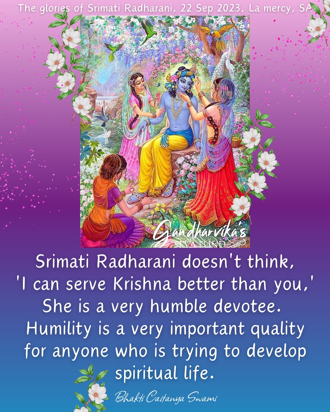 Bhakti Chaitanya Swami - Regional Secretary Vanamali Kaviraja prabhu ...