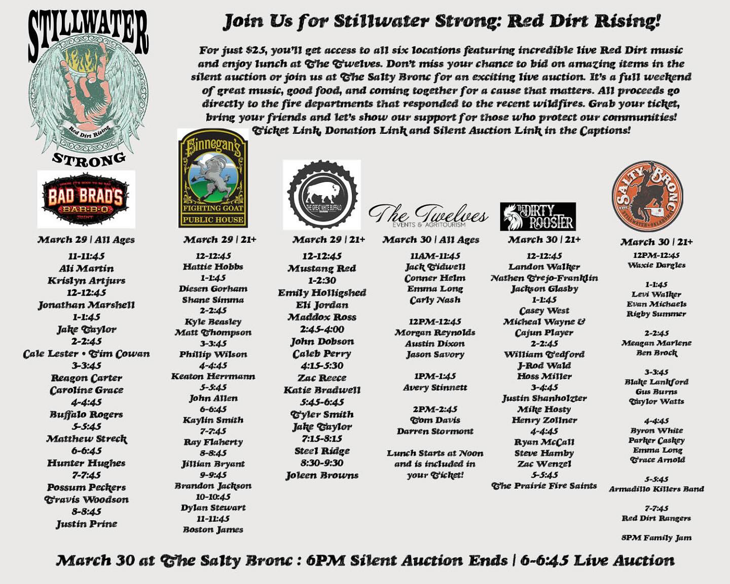 Official lineup and schedule for the... - Thesaltybroncsaloon | Facebook