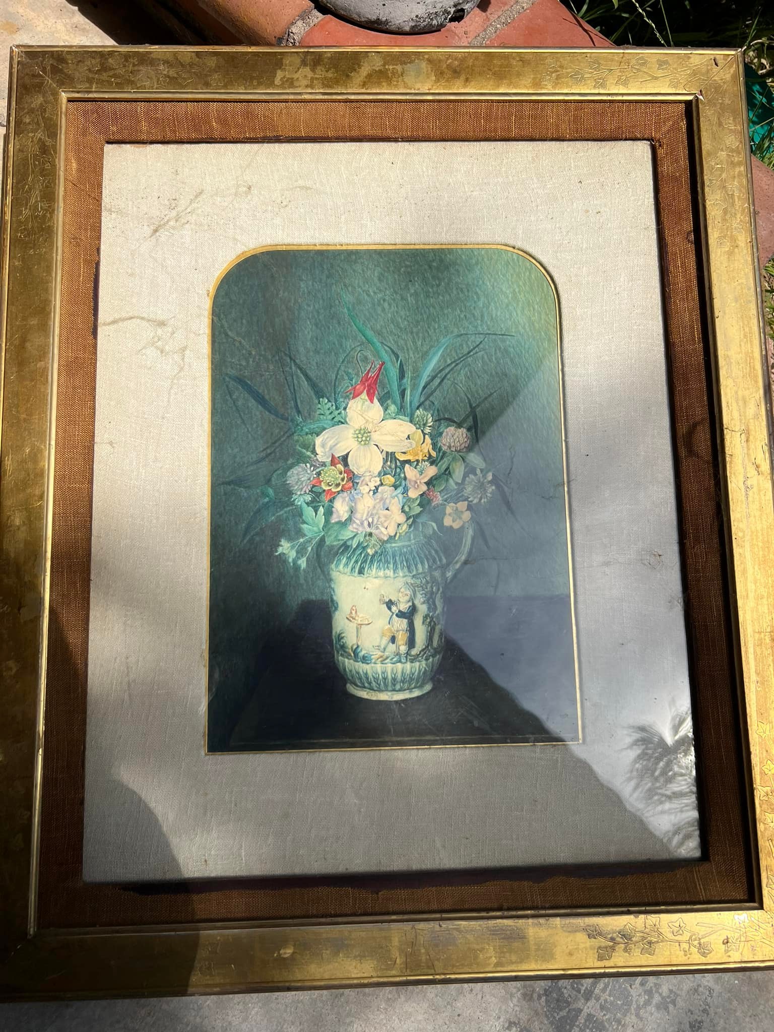 What is the date and artist of this signed monogram painting? display picture 1