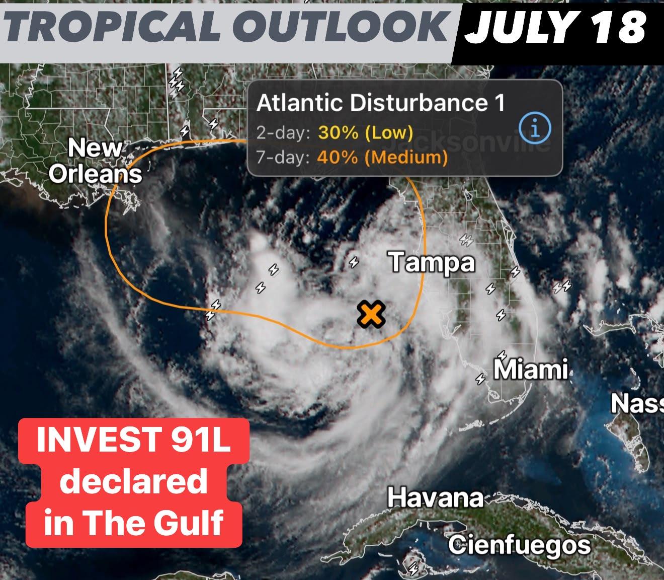 TROPICS - Code 🍊 in The Gulf with this disturbance “Invest 91L