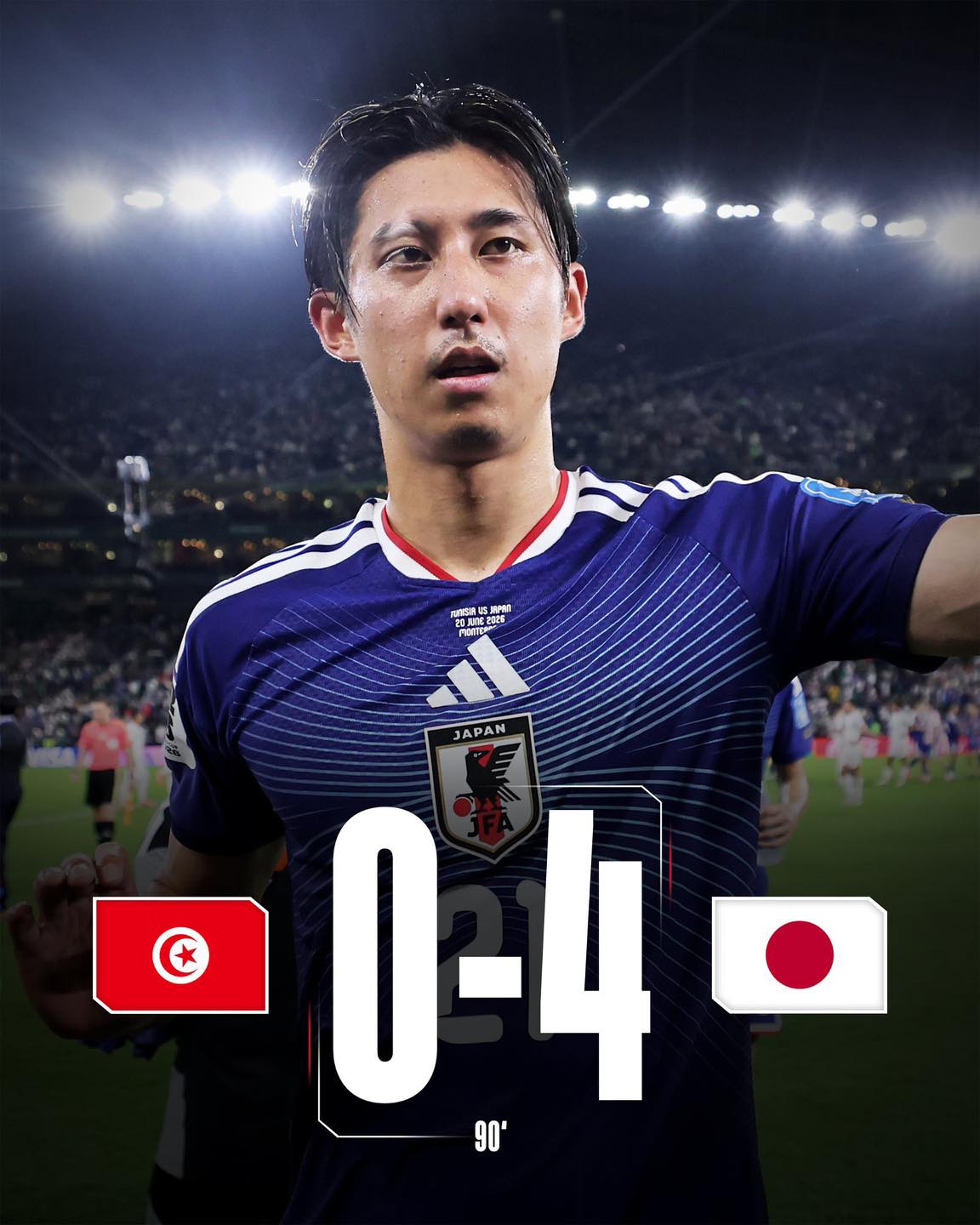 Japan secured a huge 4-0 win with Ito playing the full 90 minutes
