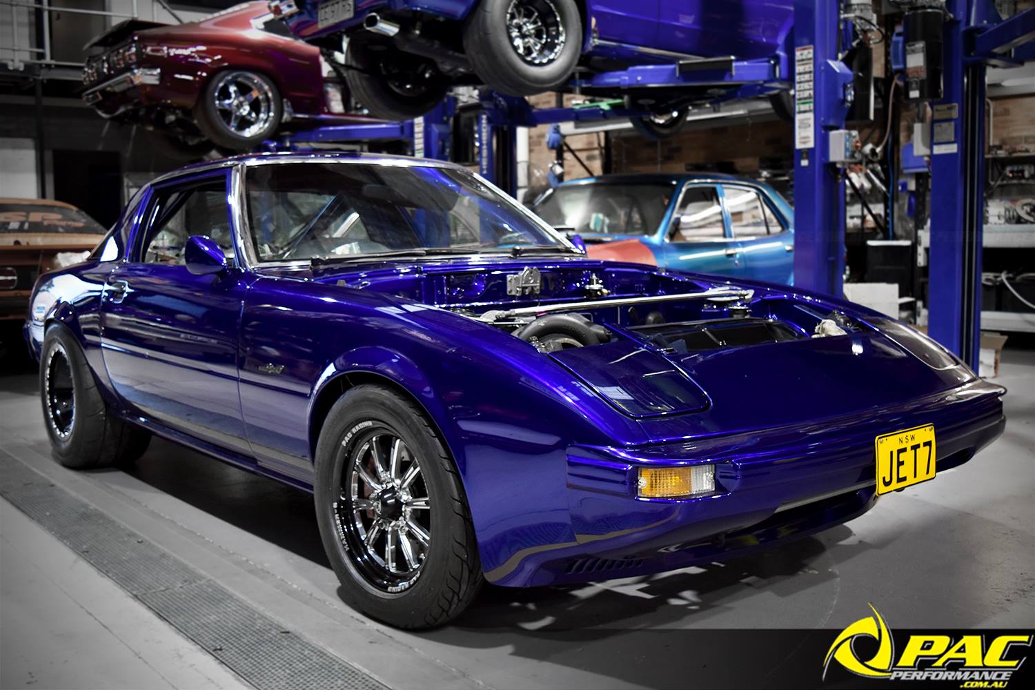 Pac Performance - Jim's 'JET7' RX7 trying on a new pair of... | Facebook