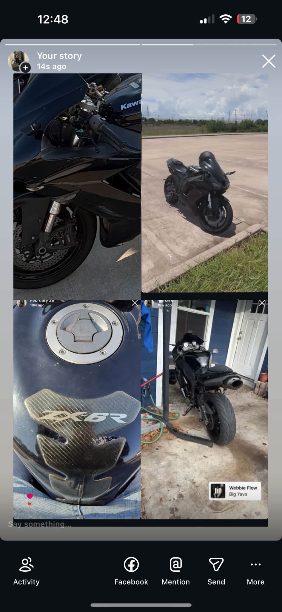 2007 Kawasaki ZX6R all black stolen in Pasadena, TX area