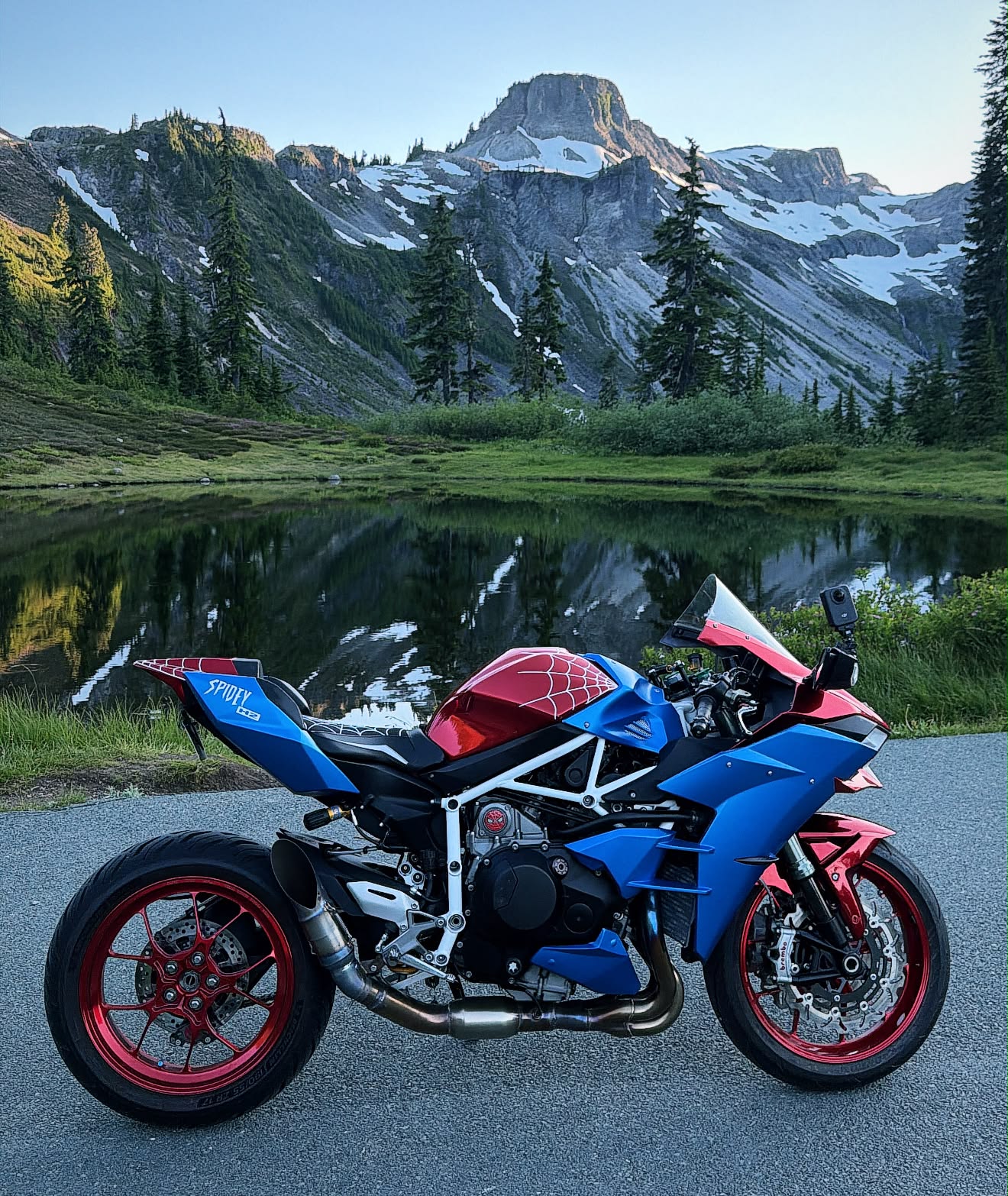 Spidey H2 👀 #spiderman #viral #motorcycle