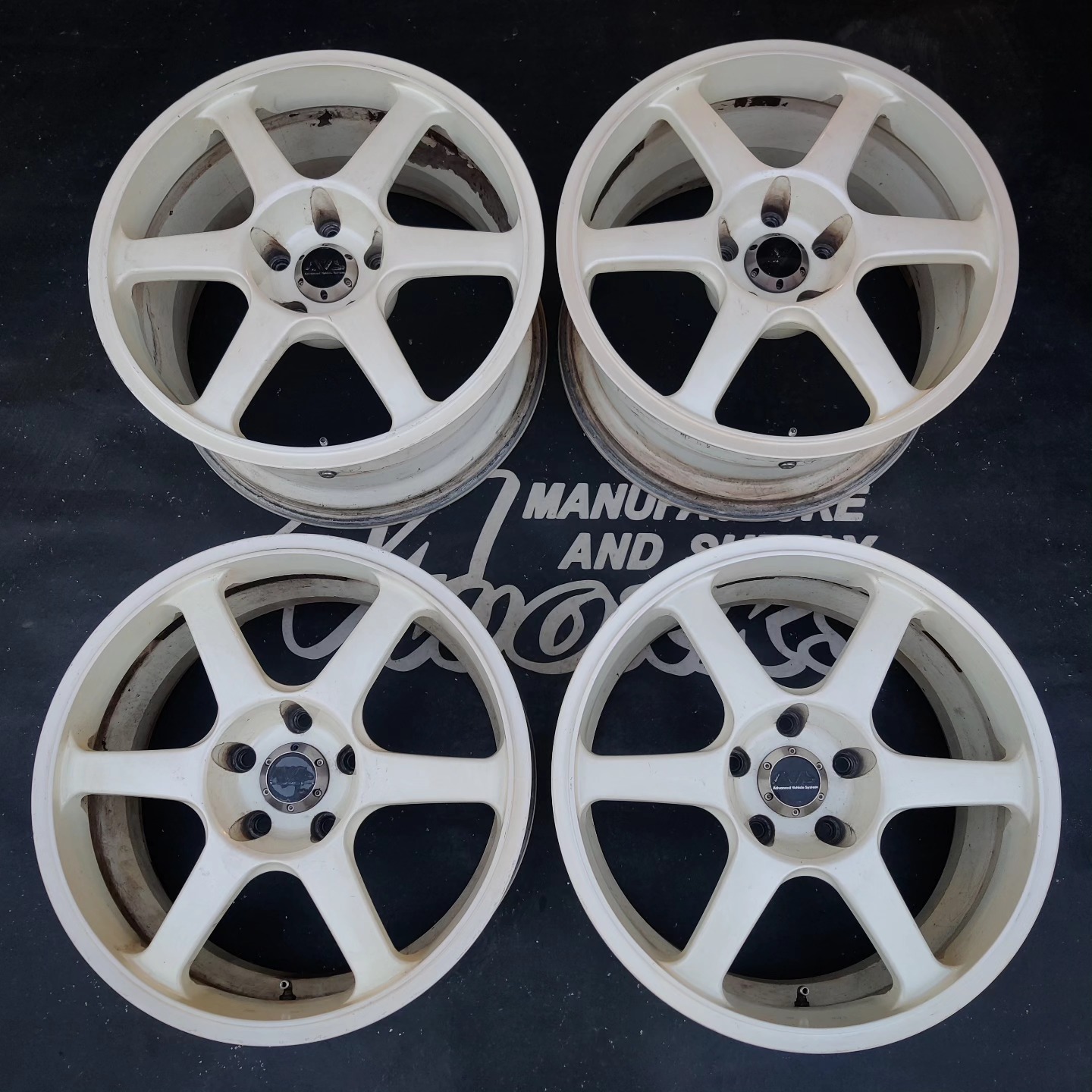 AVS Model 6 set for sale! 17x8J ET30 fronts 17x9J ET40 rears 5x114 