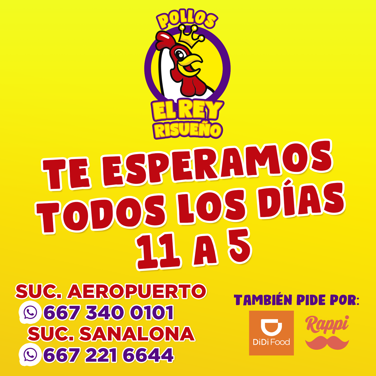 Pollos - ¡Pollos el Rey Risueño más grandes que nunca! Ven por tus ...