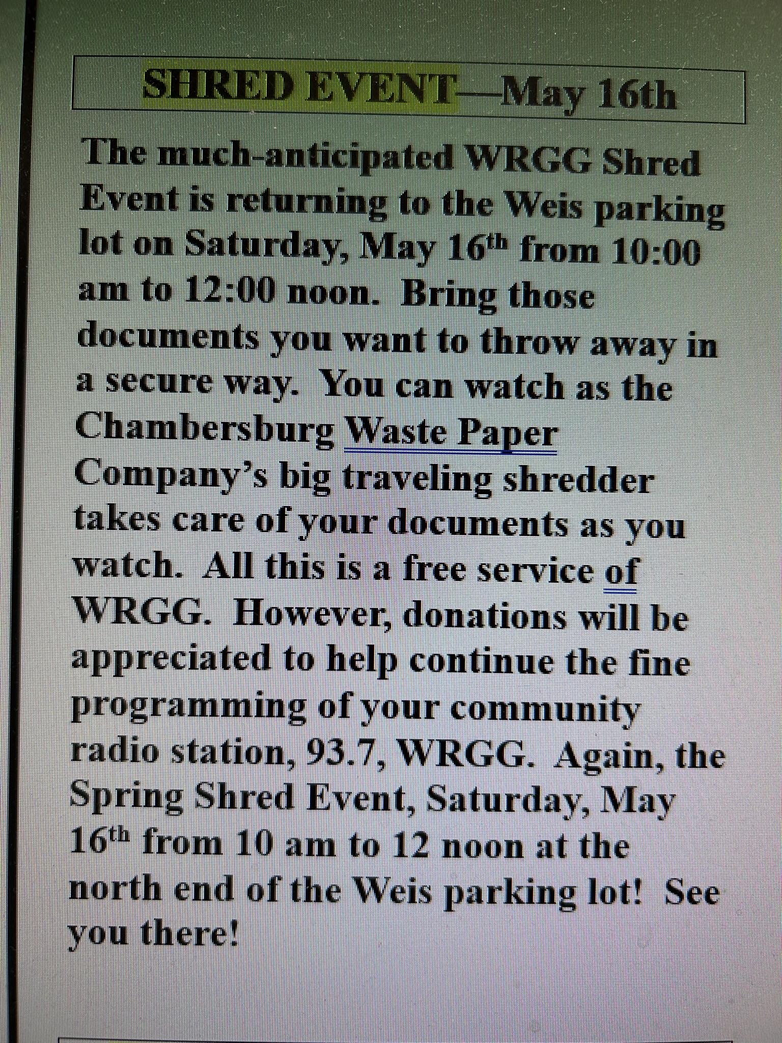 WRGG 93.7 FM Radio | Greencastle PA
