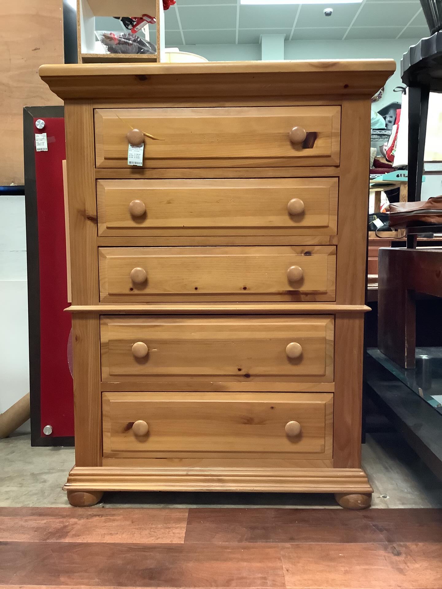 さわ US アメリカン ブロイヒルBroyhill 5段チェスト幅86cm Broyhill knotty pine five drawer chest made in USA