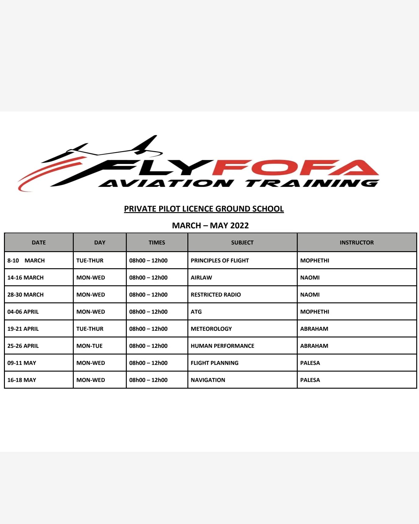 FlyFofa Airways | Pretoria