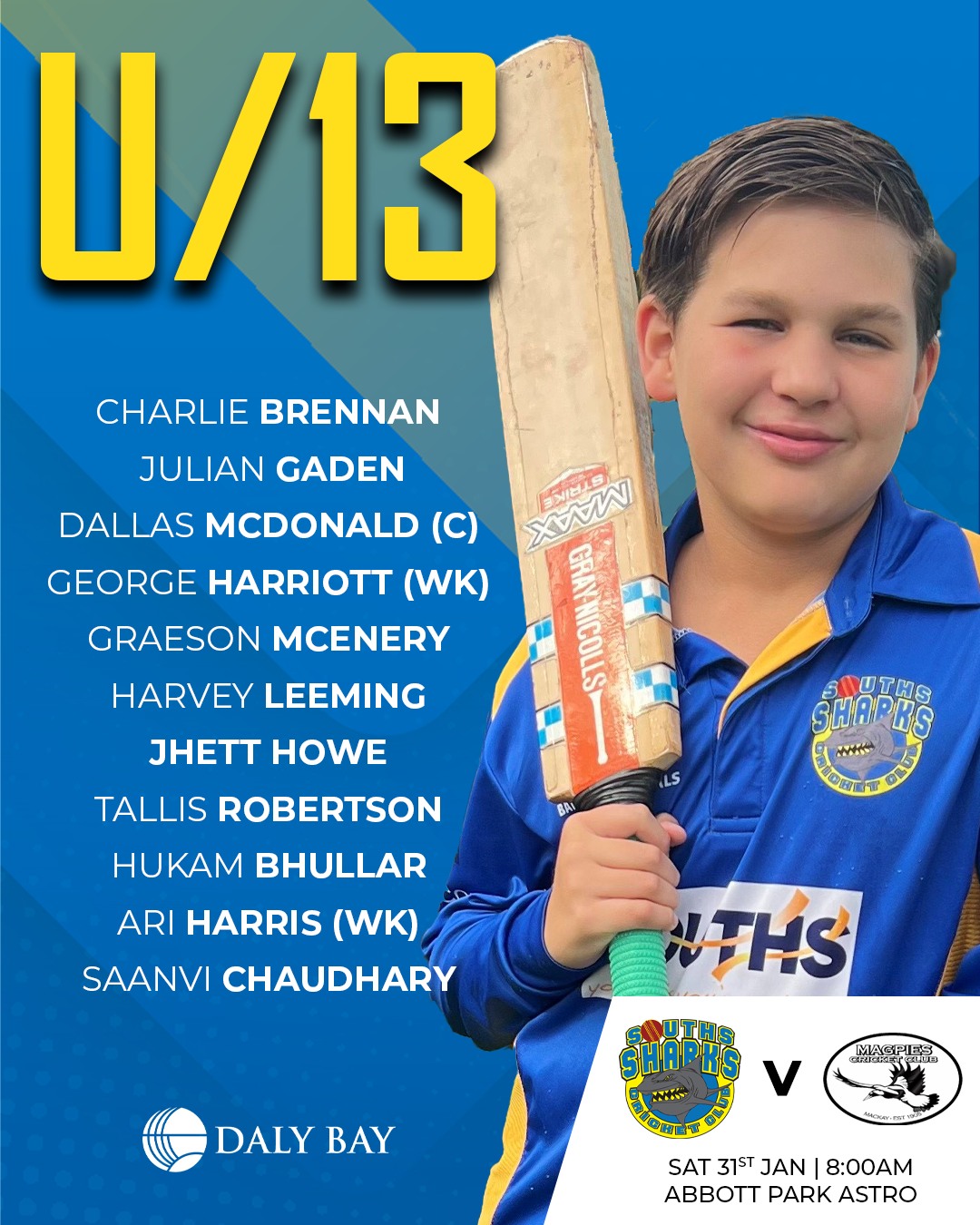 🏏 Team Announcement – 1st... - Souths Mackay Cricket Club | Facebook