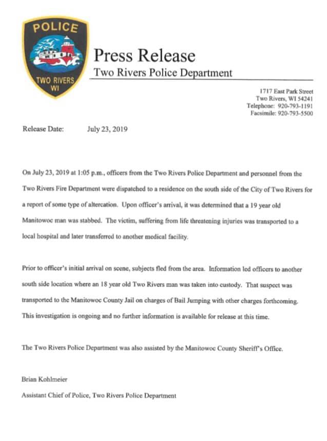 Two Rivers Police... - Two Rivers Police Department
