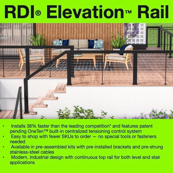 Great Railing - 🔥 New! RDI® Elevation™ Rail – Clean Lines,... | Facebook