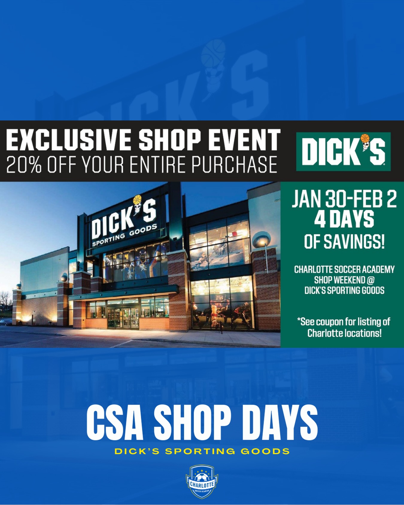⚽ CSA Shop Day starts this... - Charlotte Soccer Academy | Facebook