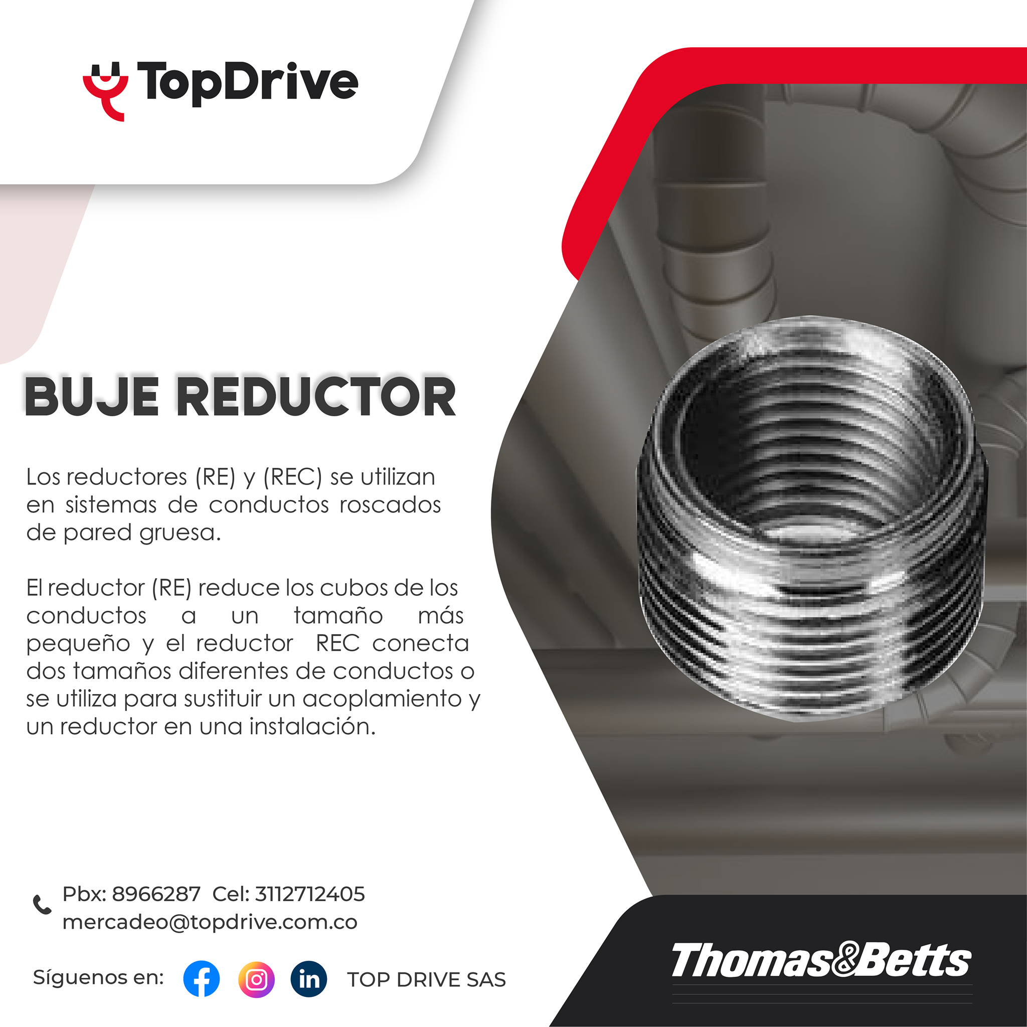 TOP DRIVE GROUP - #AccesoriosThomas&Betts Los reductores RE y Rec se ...