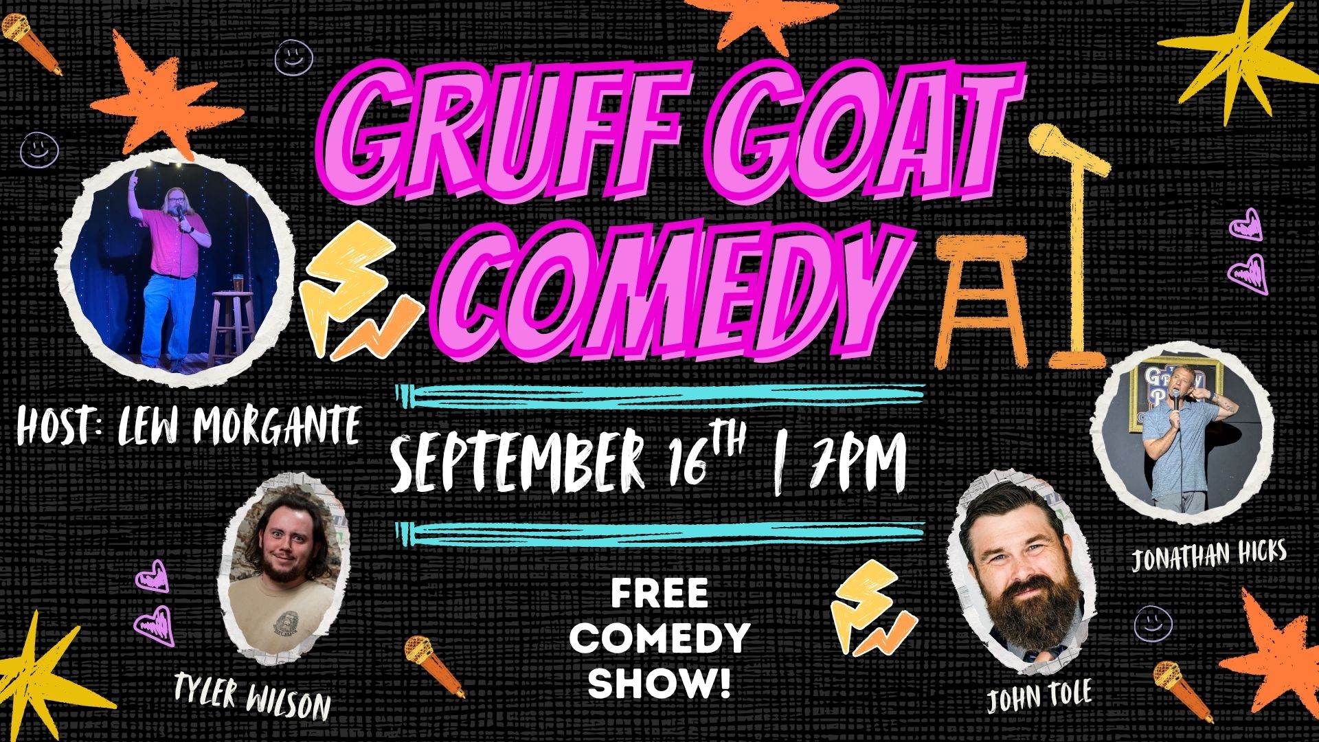 Gruff Goat Comedy Showcase September 16th, 2026 Edition