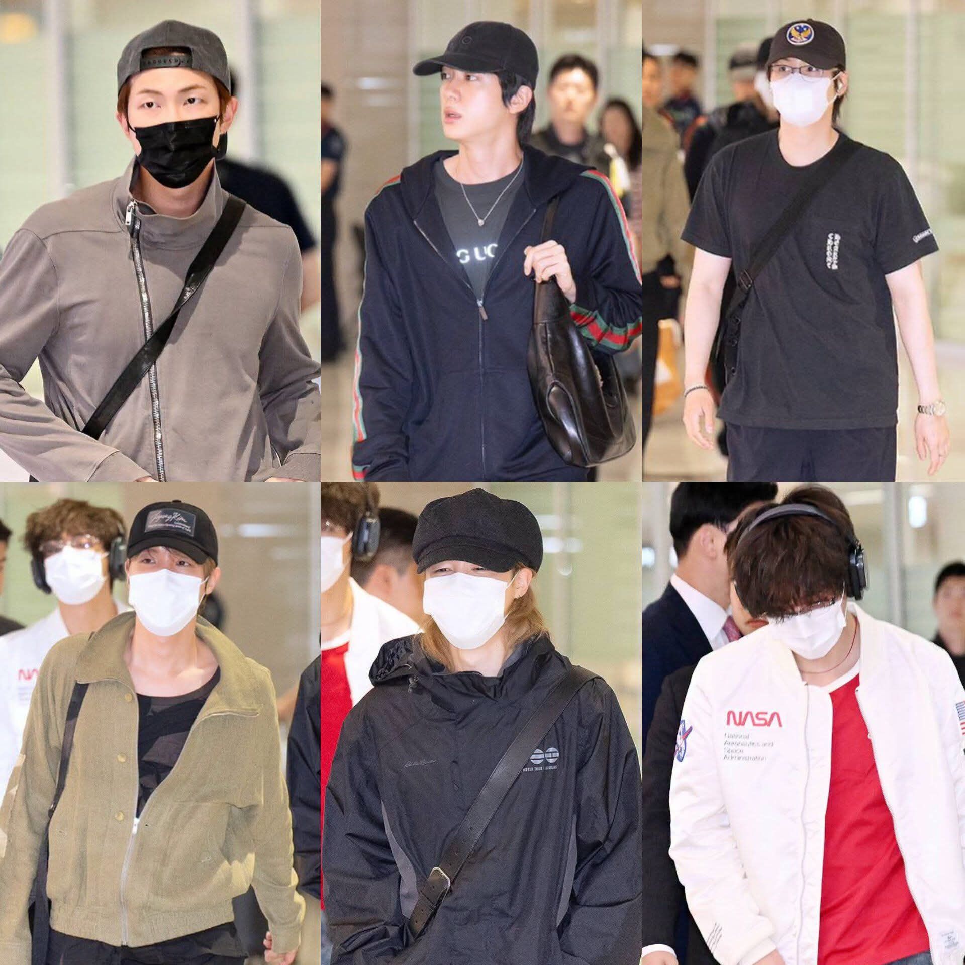 The members who returned to Korea are Namjoon, Jimin, Taehyung