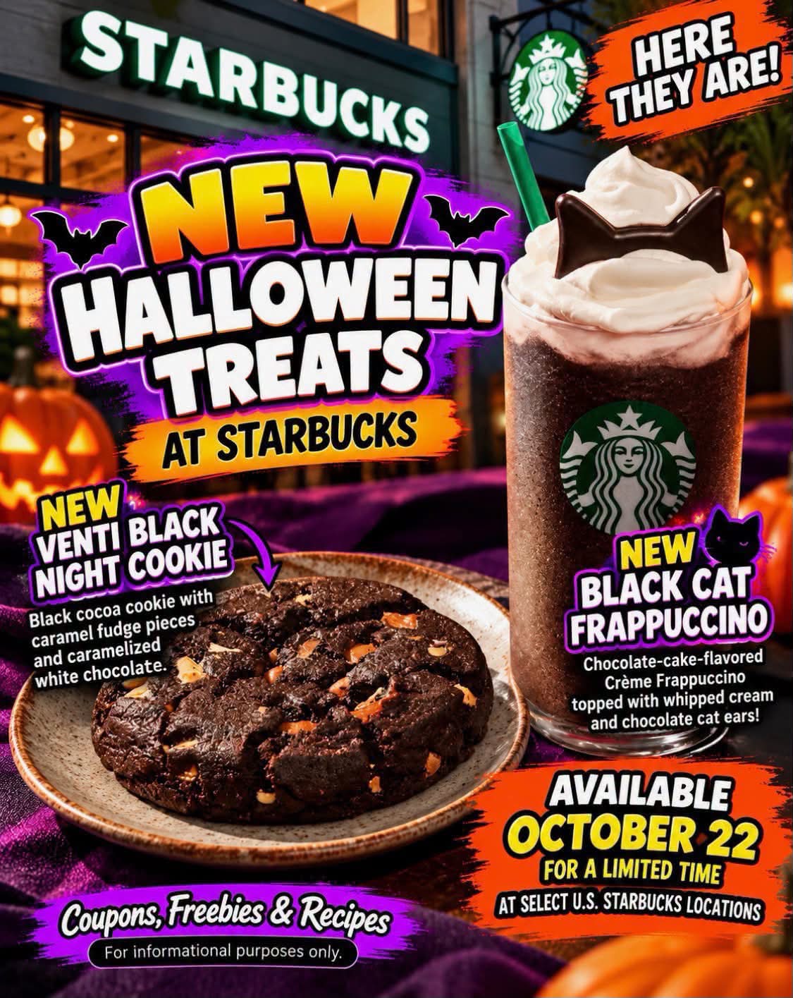 🎃🐈‍⬛ NEW STARBUCKS HALLOWEEN TREATS ARE COMING! 🐈‍⬛🎃