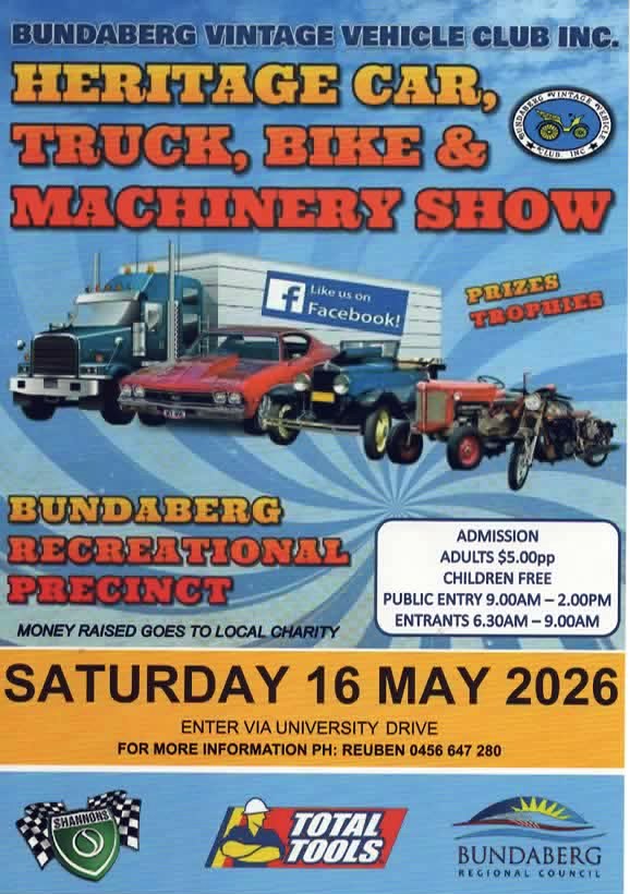 Bundaberg Heritage Car, Bike & Machinery Show | Bundaberg QLD