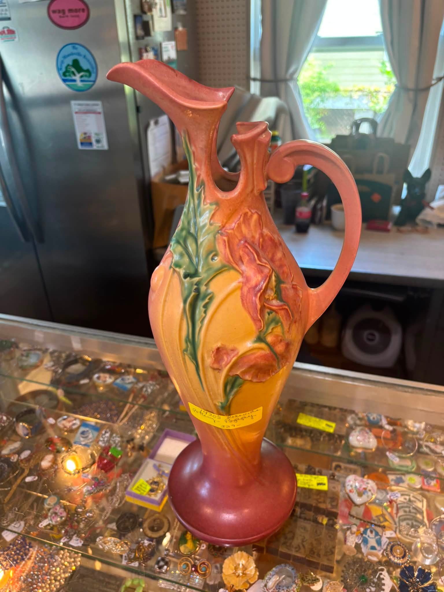 Vintage 1930s Roseville art pottery poppy pattern