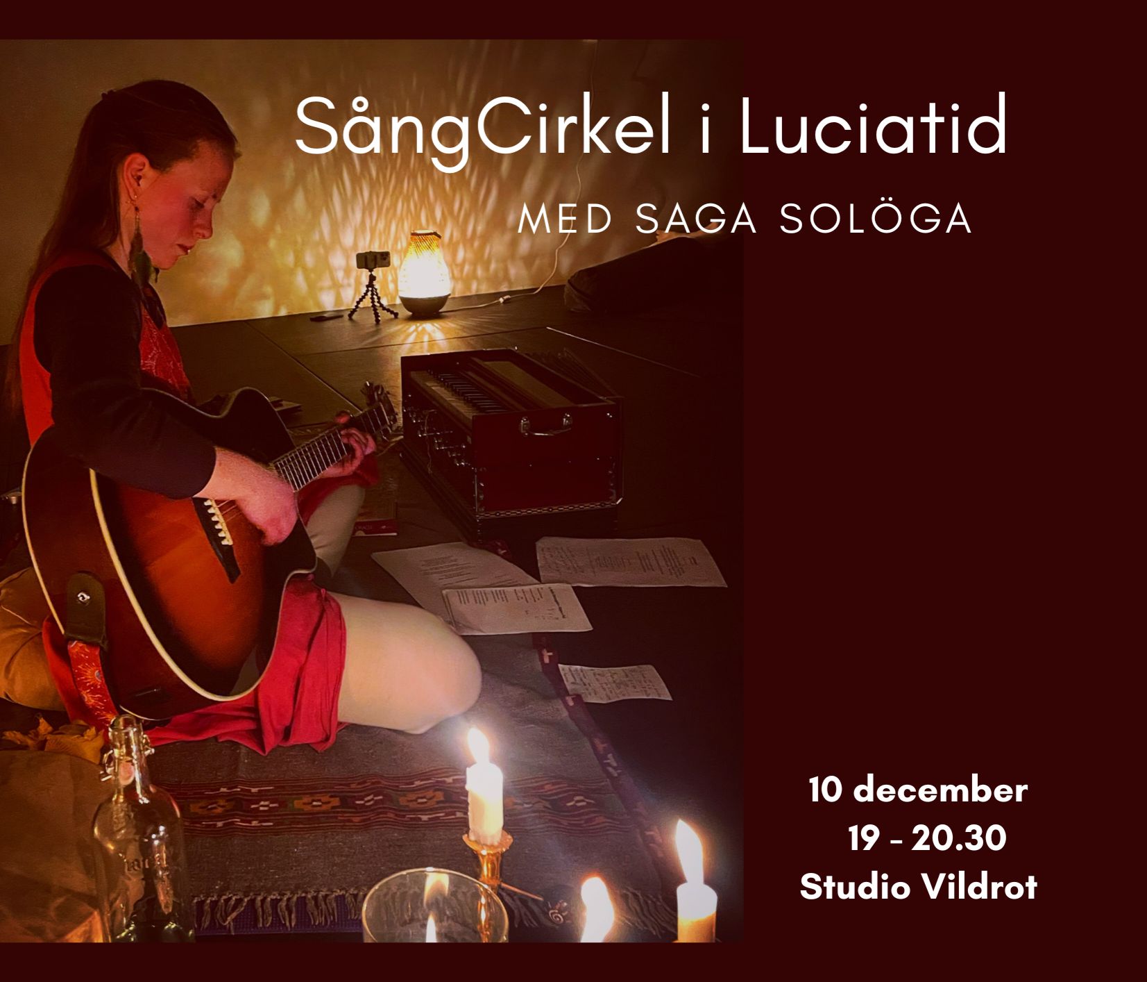 SångCirkel i Luciatid med Saga Solöga