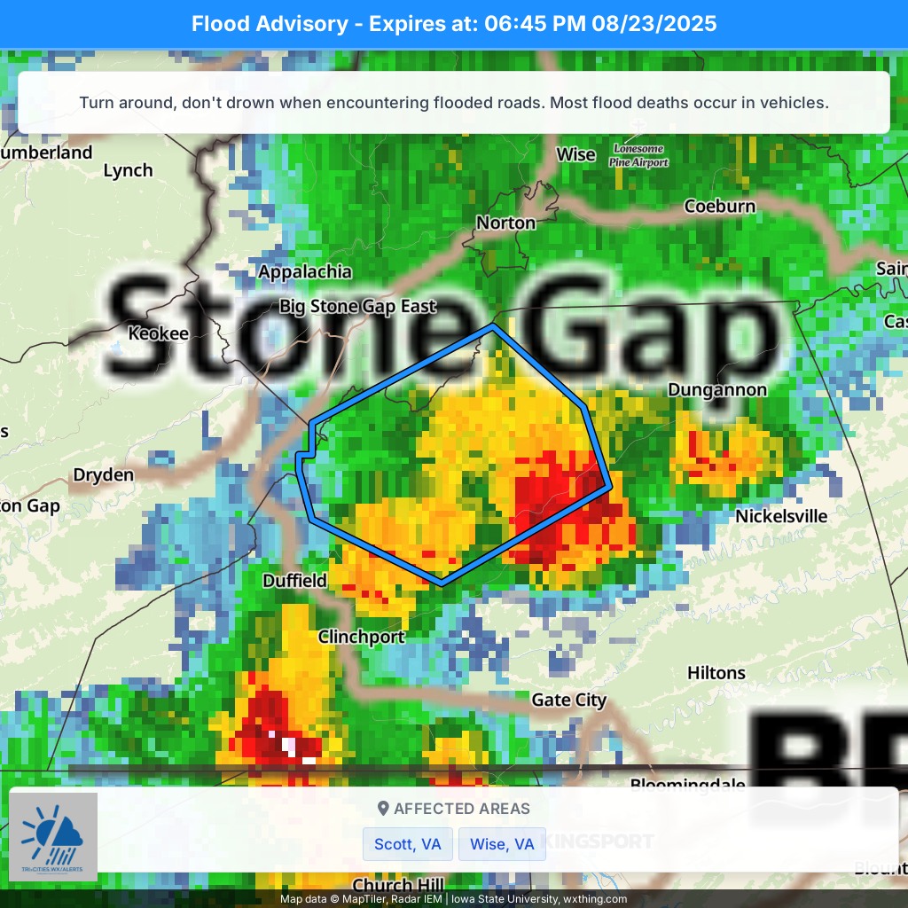 Tri-Cities - 04:39 PM 08/23/2025 | Weather Alert: Flood Advisory for ...