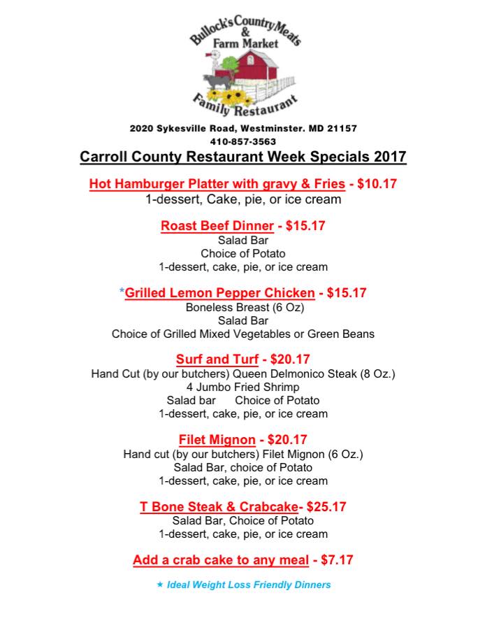 Today's featured Menu for... - Carroll County Restaurant Week | Facebook