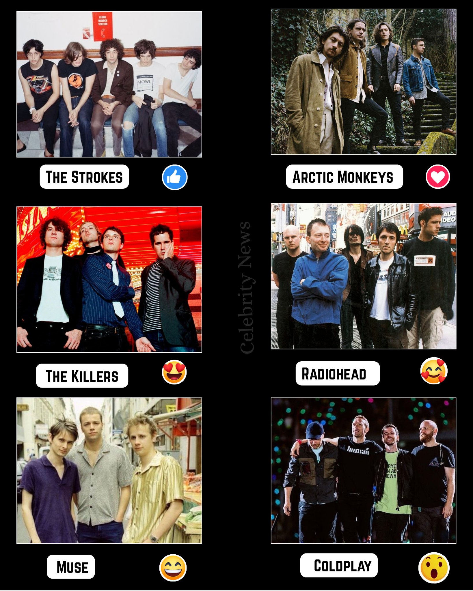 ARCTIC MONKEYS and OASIS rank as the TOP INDIE ROCK BANDS in the