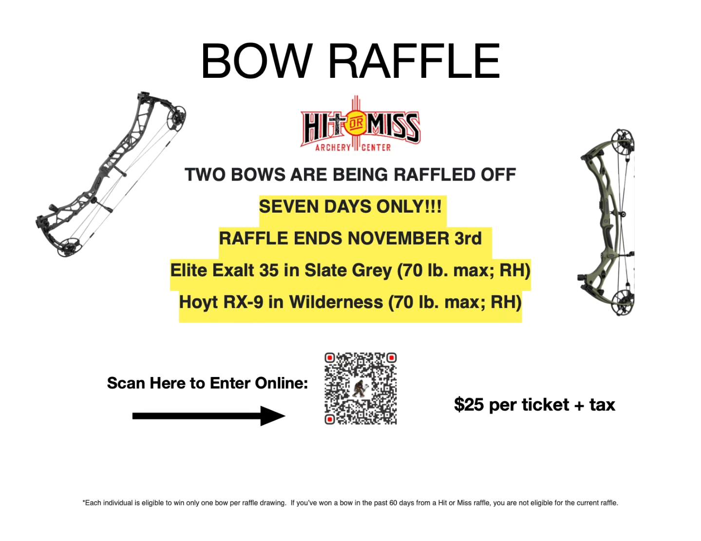 Hit - 7 Day Raffle...Get your tickets now by scanning QR Code or the ...