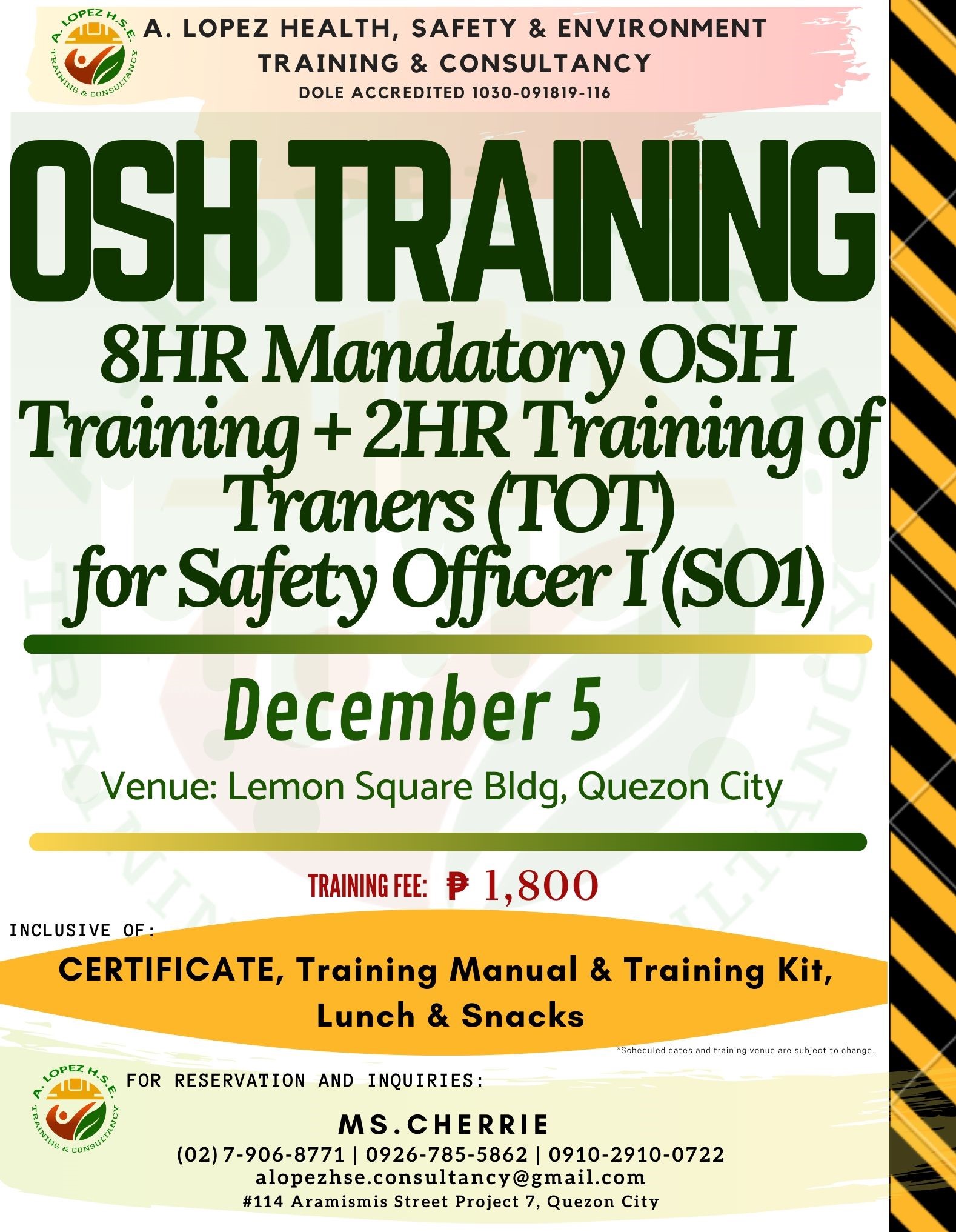 A. Lopez HSE Training & Consultancy - 8-Hour MANDATORY Basic OSH ...