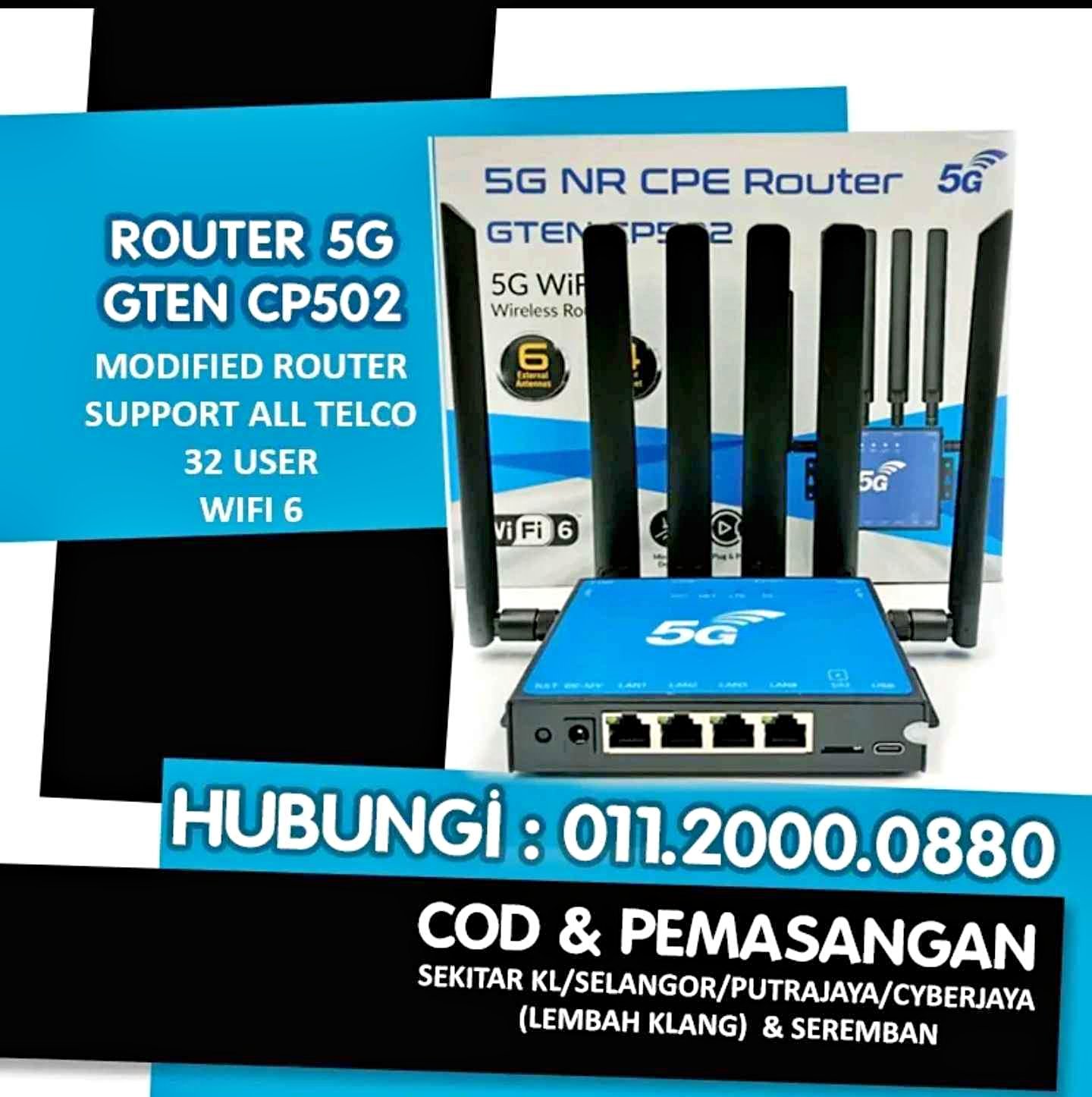 Modem WiFi 5G Gten CP502 - Modems - Cheras, Selangor | Facebook ...