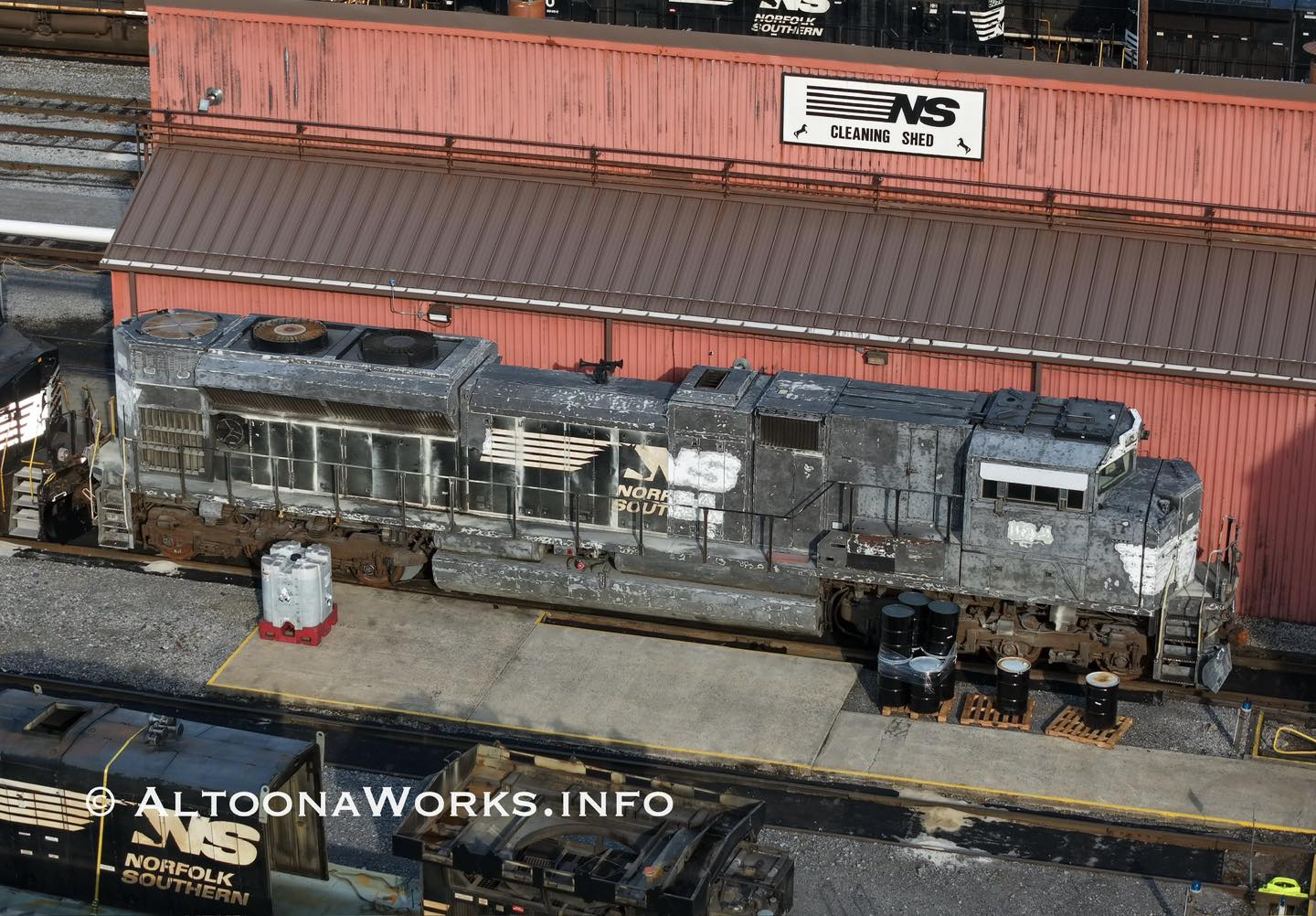 5/2024, NS 8102 sitting outside the paint shop after being in the