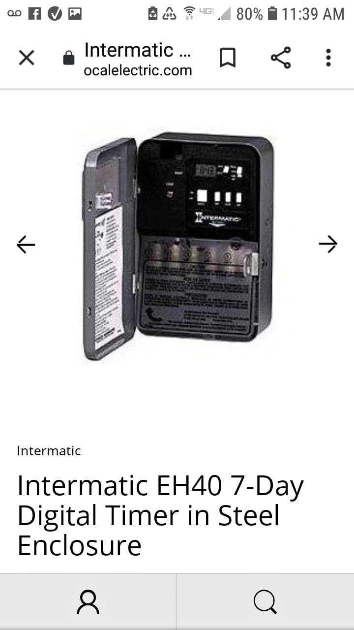 SAVE MONEY! INTERMATIC MODEL EH40 7 DAY ELECTRONIC WATER HEATER TIMER ...