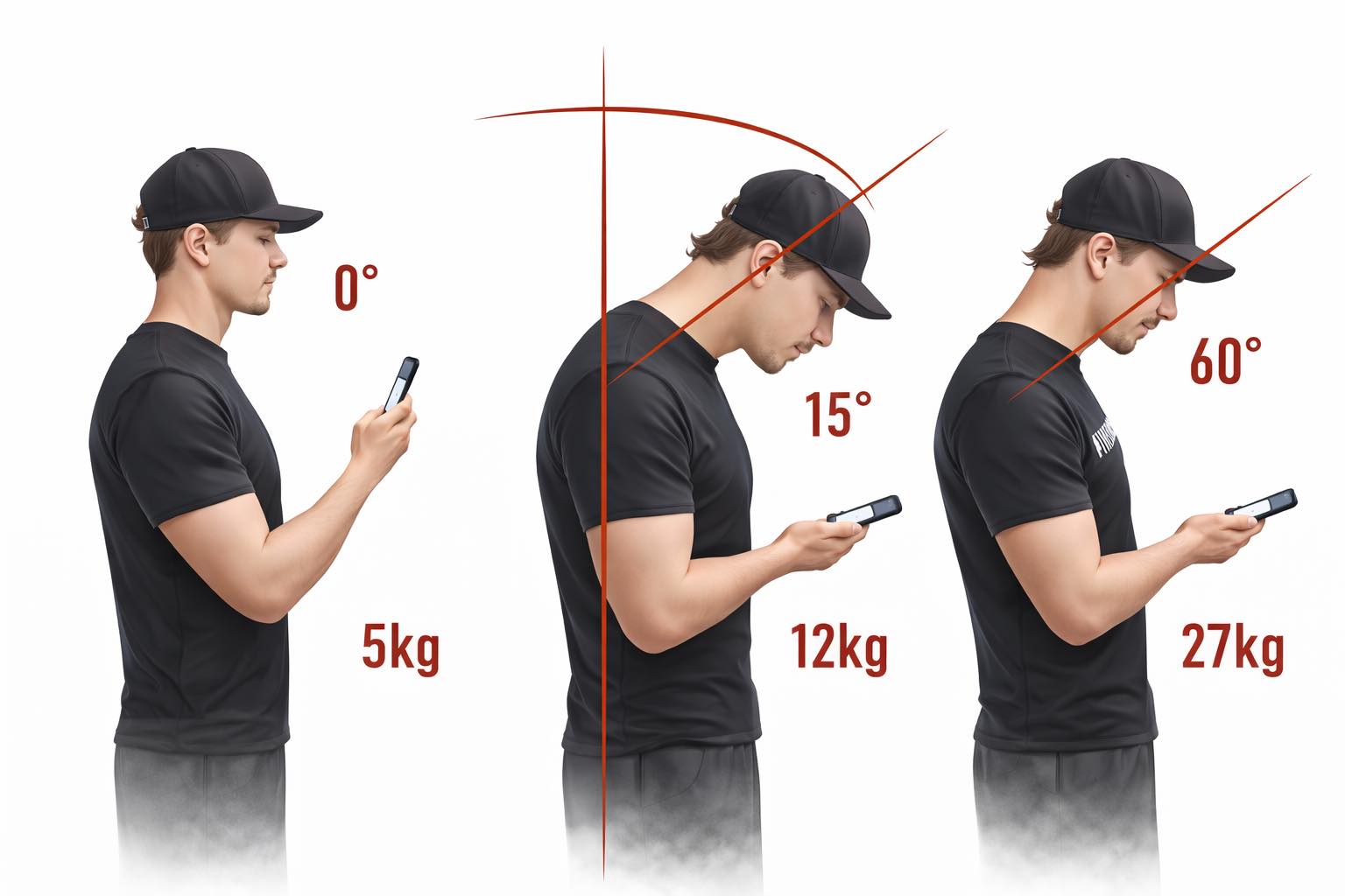? “Text Neck” – How Phone Posture Increases Neck Load This image 