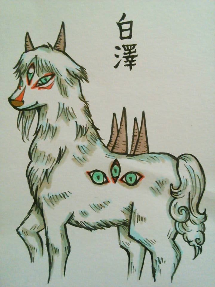 Sayosayo's - 妖怪ファイルNo．2 『白澤(はくたく)』 アートサラダ出展作品に悟空と一緒に描いた白い獣の妖怪をご紹介。 『白澤 ...