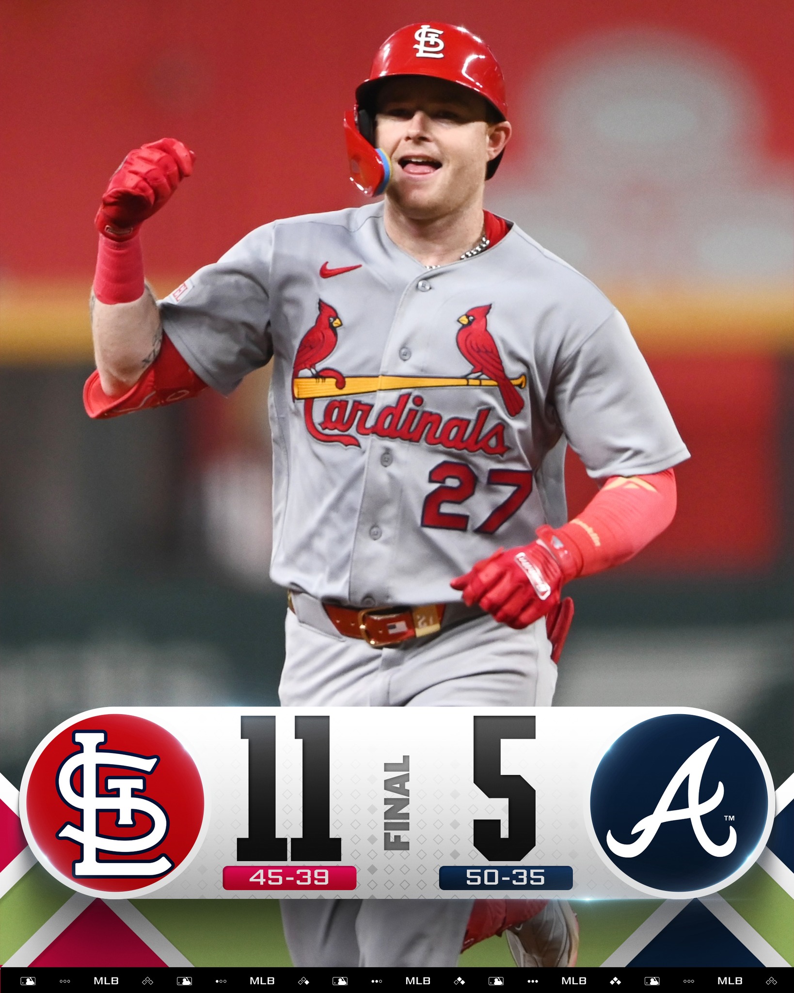 The Cardinals rally for 7 runs in the 7th inning to score a big 
