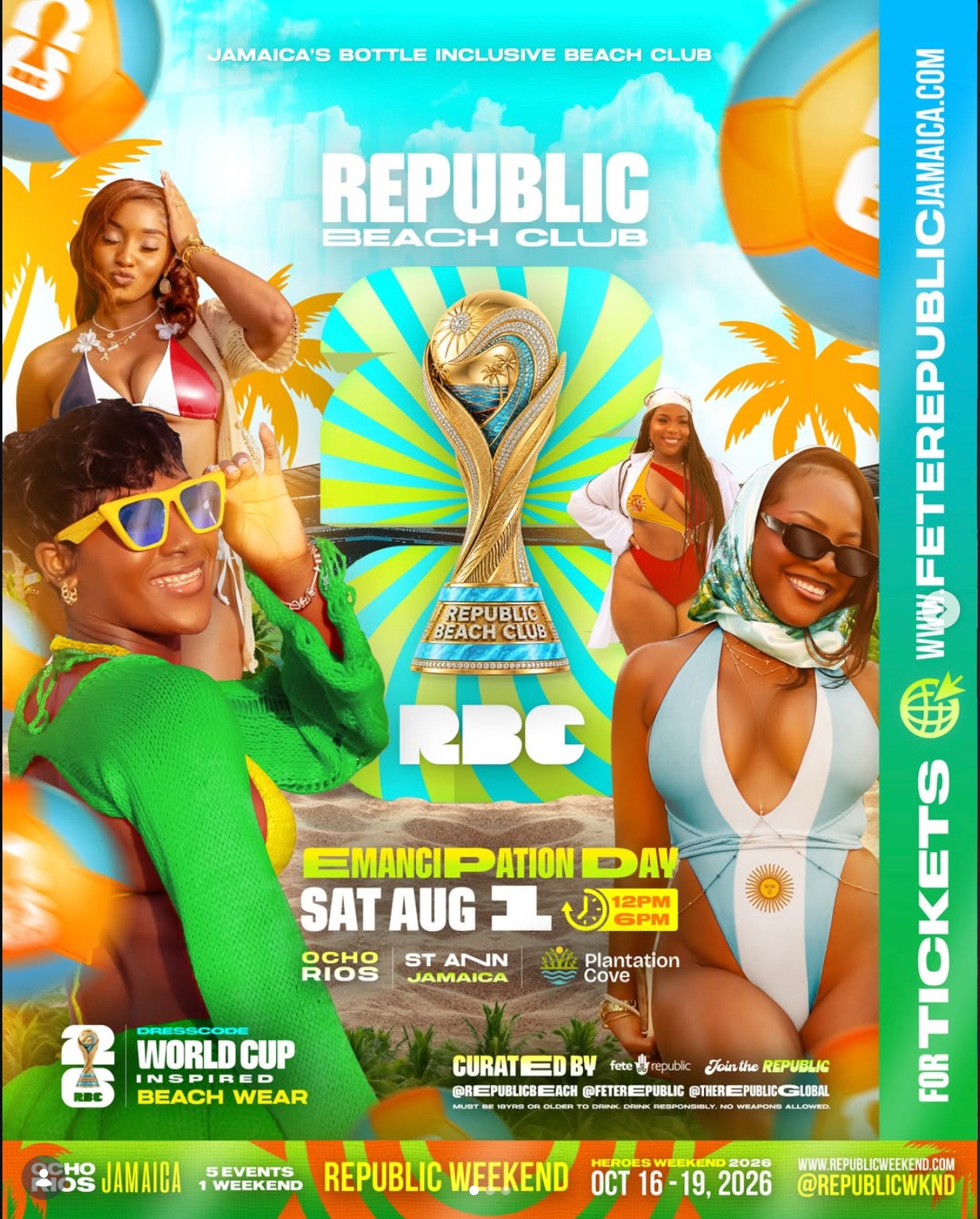 beaches ocho rios dress code Republic Beach Club returns this Emancipation Day! Rep your side and come out in your World Cup-inspired beachwear ✨ Cop your General & Bottle Tickets now from the link in our bio! Color:Limited Lavender Blue pink cocktail dress What to Wear A