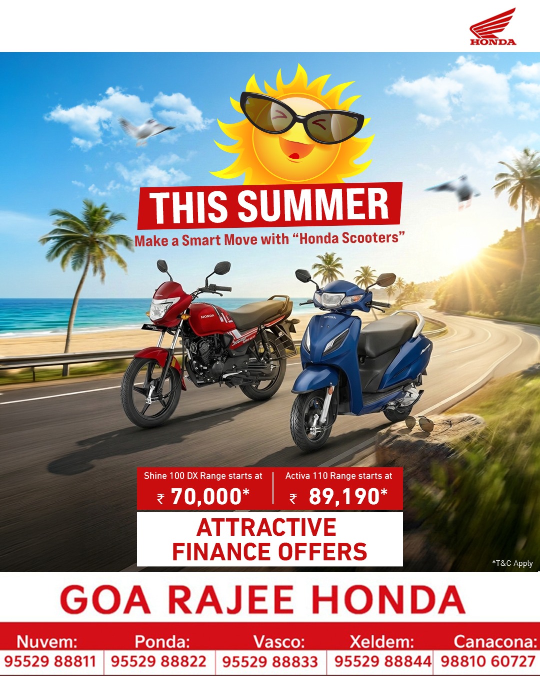 This summer, ride smarter with Honda Scooters! ☀️ Own the