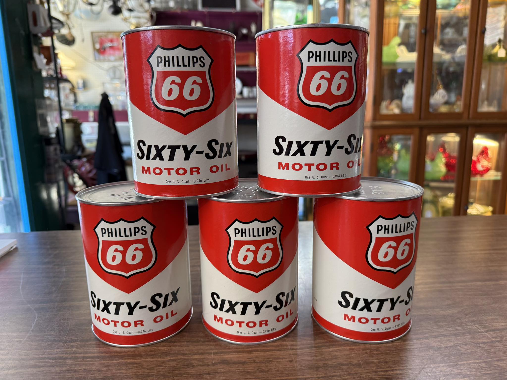 Vintage Phillips 66 motor oil cans for sale
