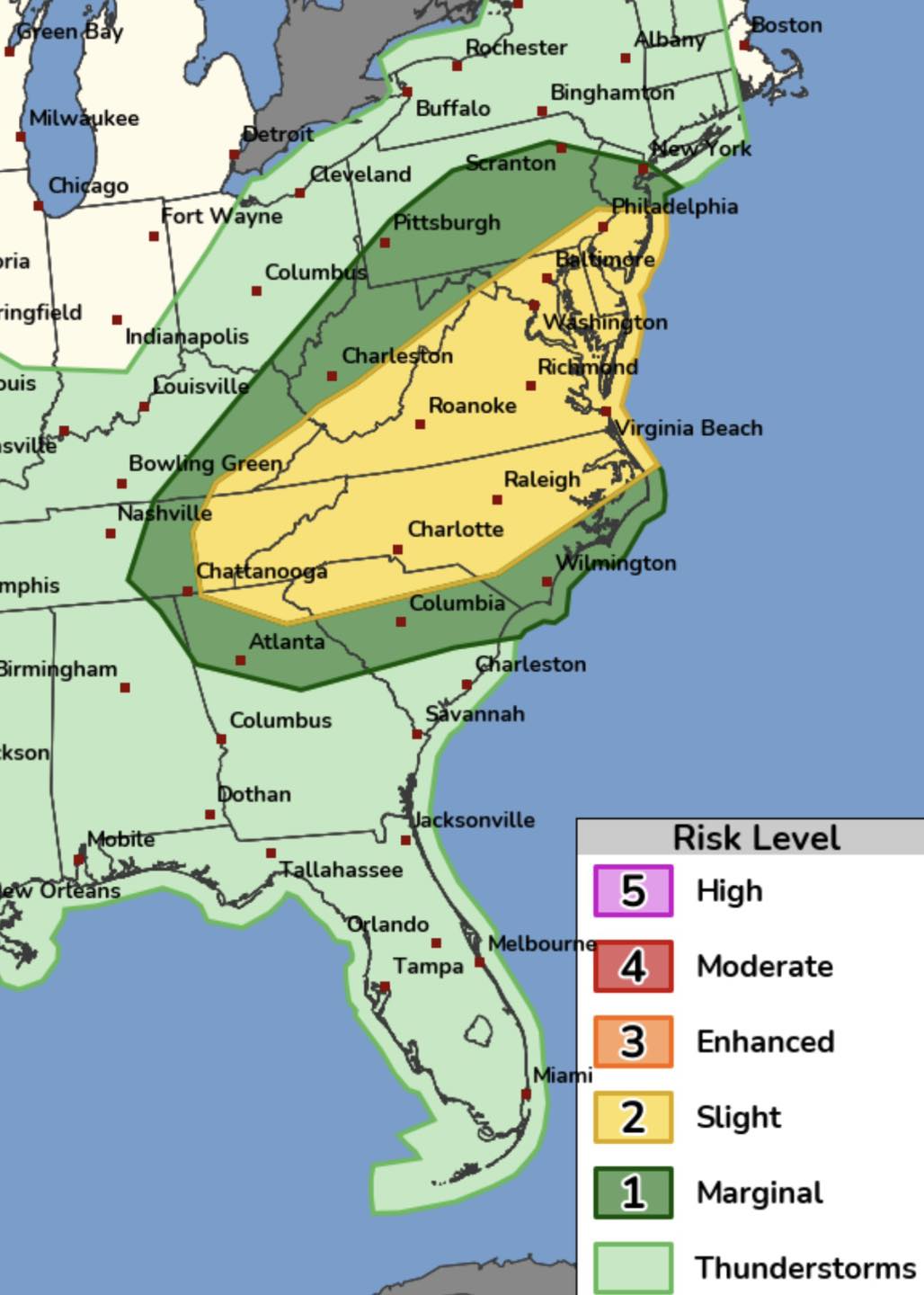 This is interesting…. The Storm Prediction Center has us in a