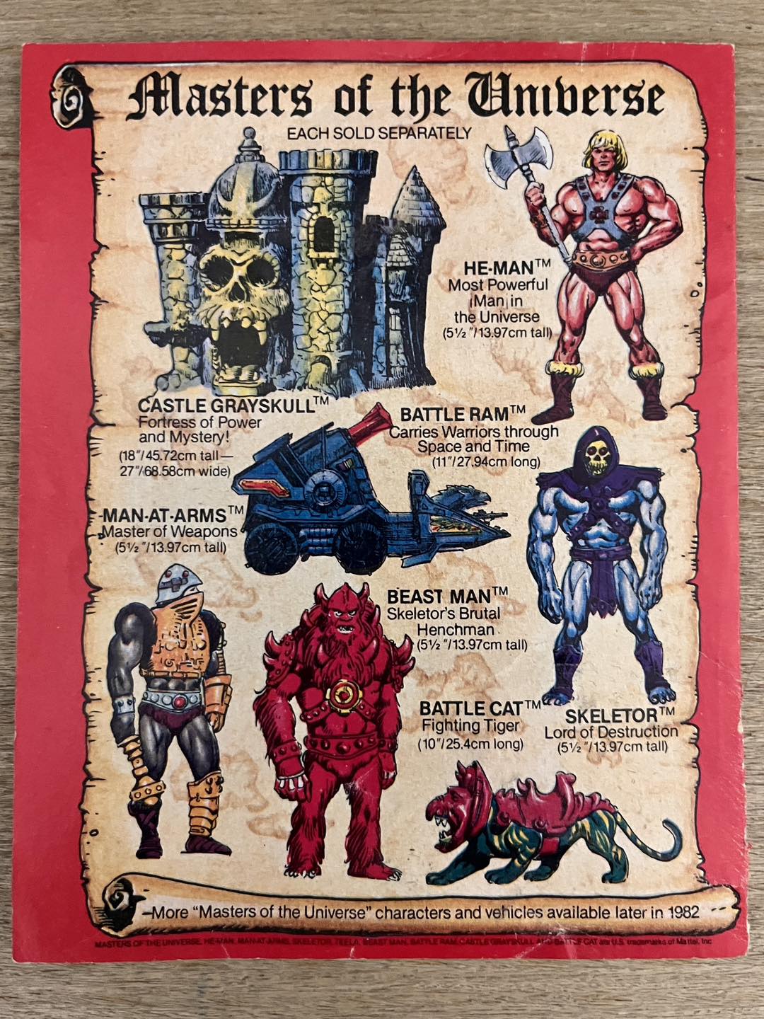 Vintage 1981 Advertisement for the very first wave of Masters Of