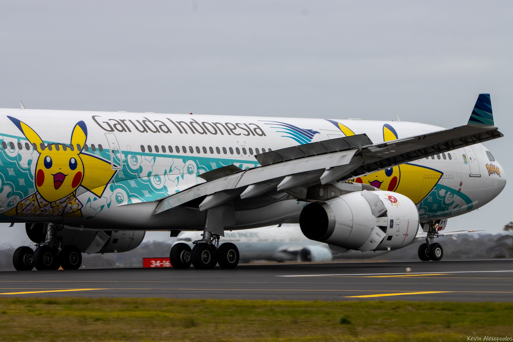 Garuda Indonesia A330-300 Pokémon livery lands at Melbourne